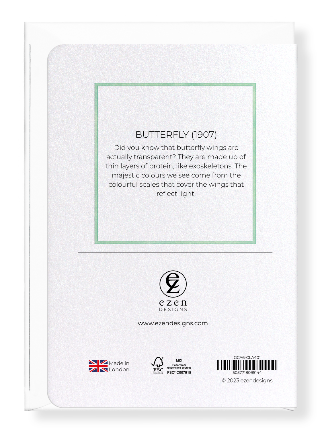 Ezen Designs - Butterfly (1907) - Greeting Card - Back