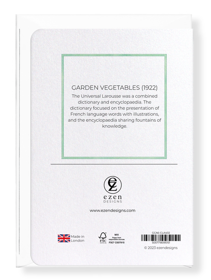 Ezen Designs - Garden Vegetables (1922) - Greeting Card - Back