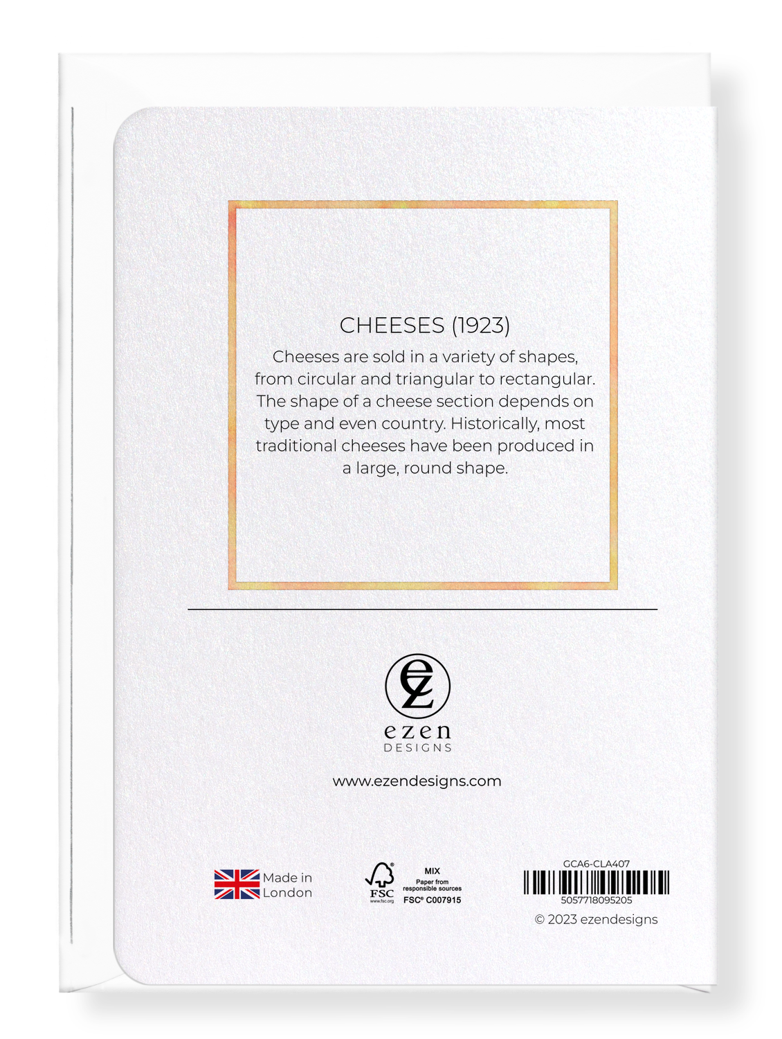 Ezen Designs - Cheeses (1923) - Greeting Card - Back