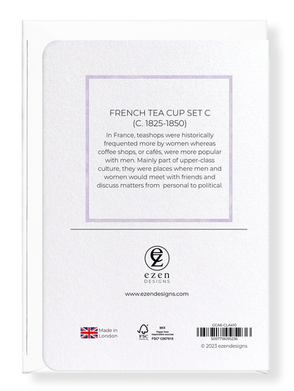 Ezen Designs - French Tea Cup Set C (c. 1825-1850) - Greeting Card - Back