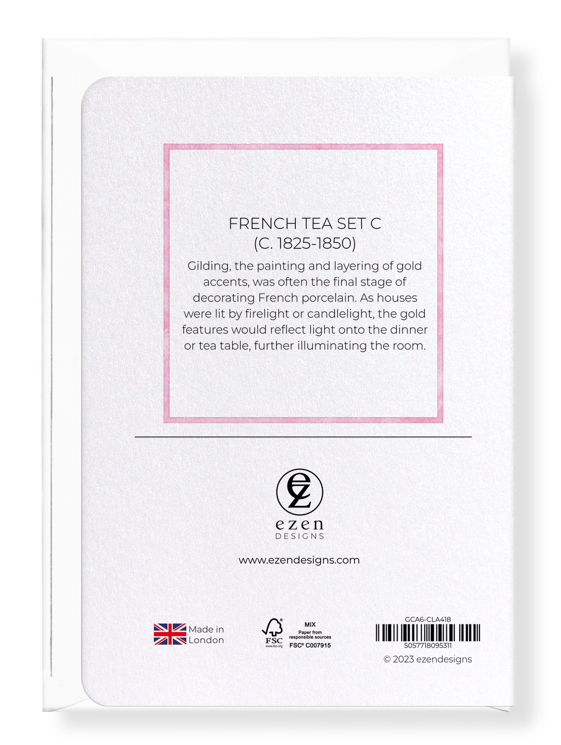 Ezen Designs - French Tea Set C (c. 1825-1850) - Greeting Card - Back