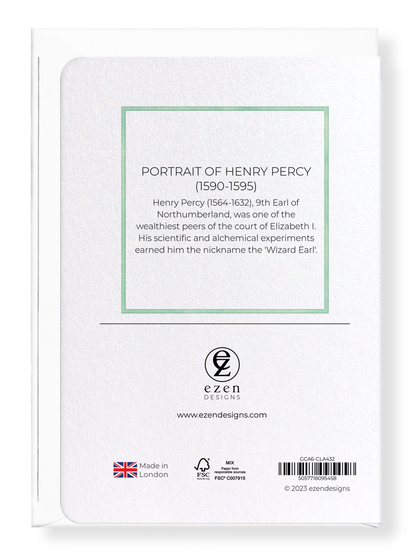 Ezen Designs - Portrait of Henry Percy (1590-1595) - Greeting Card - Back