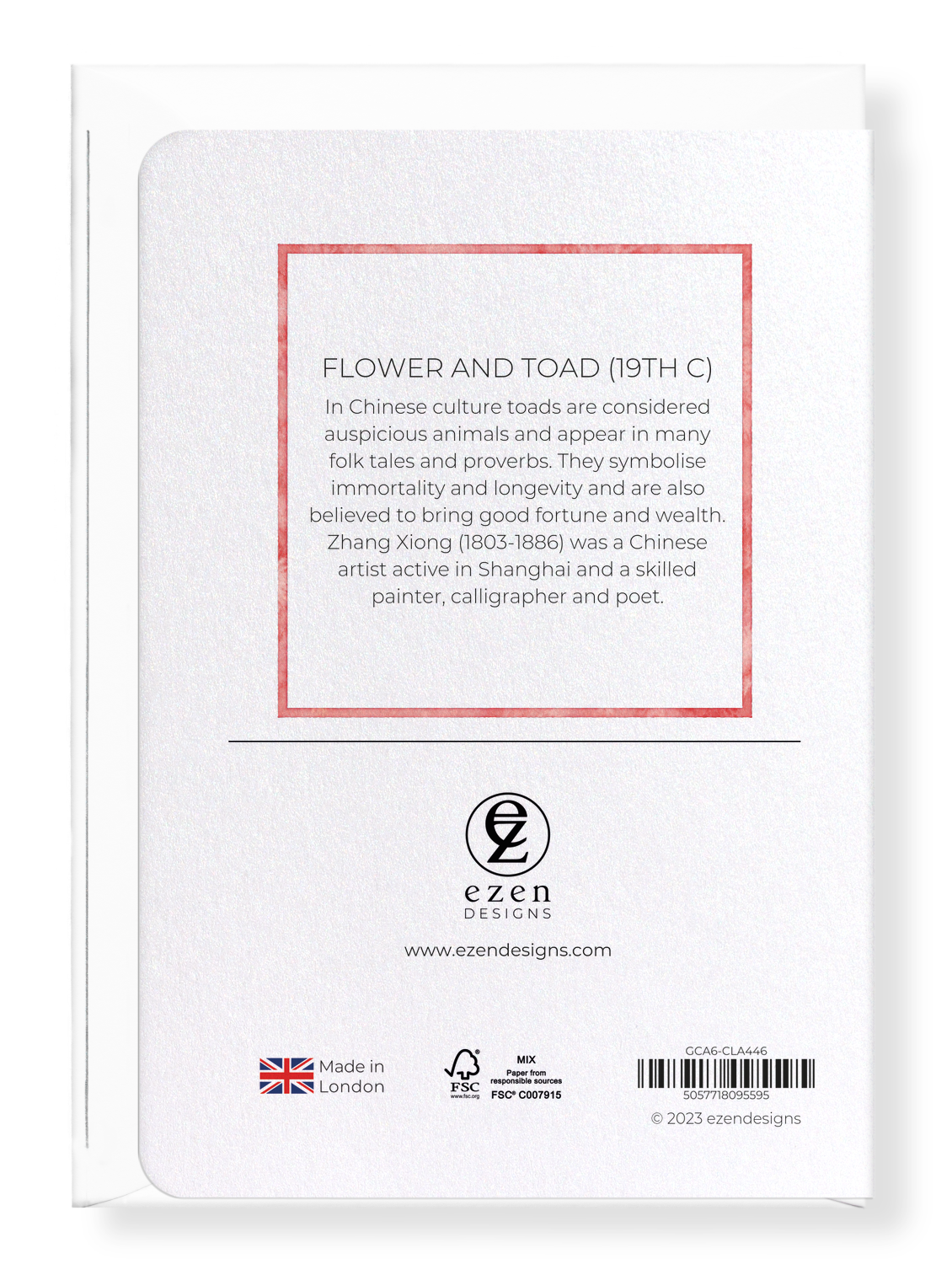 Ezen Designs - Flower and Toad (19th C) - Greeting Card - Back