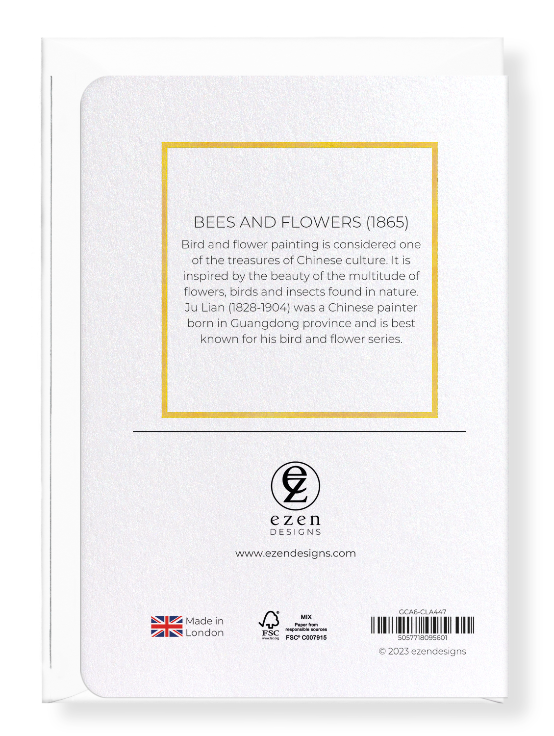 Ezen Designs - Bees and Flowers (1865) - Greeting Card - Back