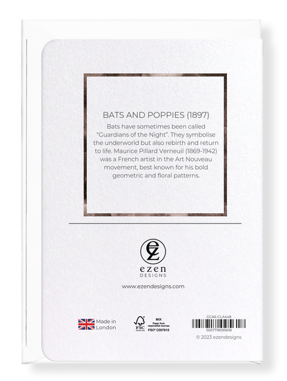 Ezen Designs - Bats and Poppies (1897) - Greeting Card - Back
