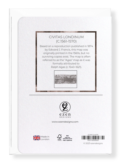 Ezen Designs - Civitas Londinum (c.1561-1570) - Greeting Card - Back