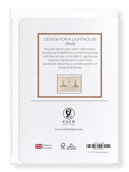 Ezen Designs - Design for a Lighthouse (1849) - Greeting Card - Back
