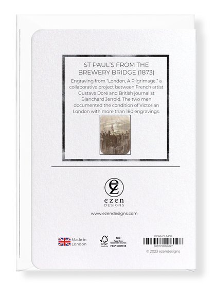 Ezen Designs - St Paul’s from the Brewery Bridge (1873) - Greeting Card - Back