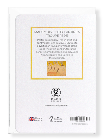 Ezen Designs - Mademoiselle Eglantine’s Troupe (1896) - Greeting Card - Back