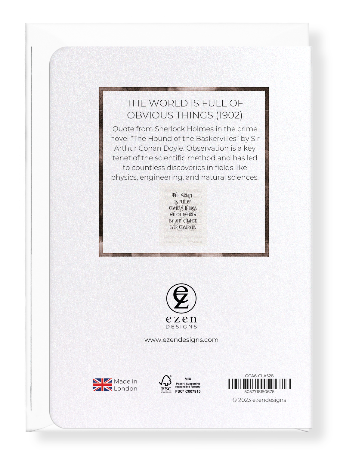 Ezen Designs - The World is Full of Obvious Things (1902) - Greeting Card - Back