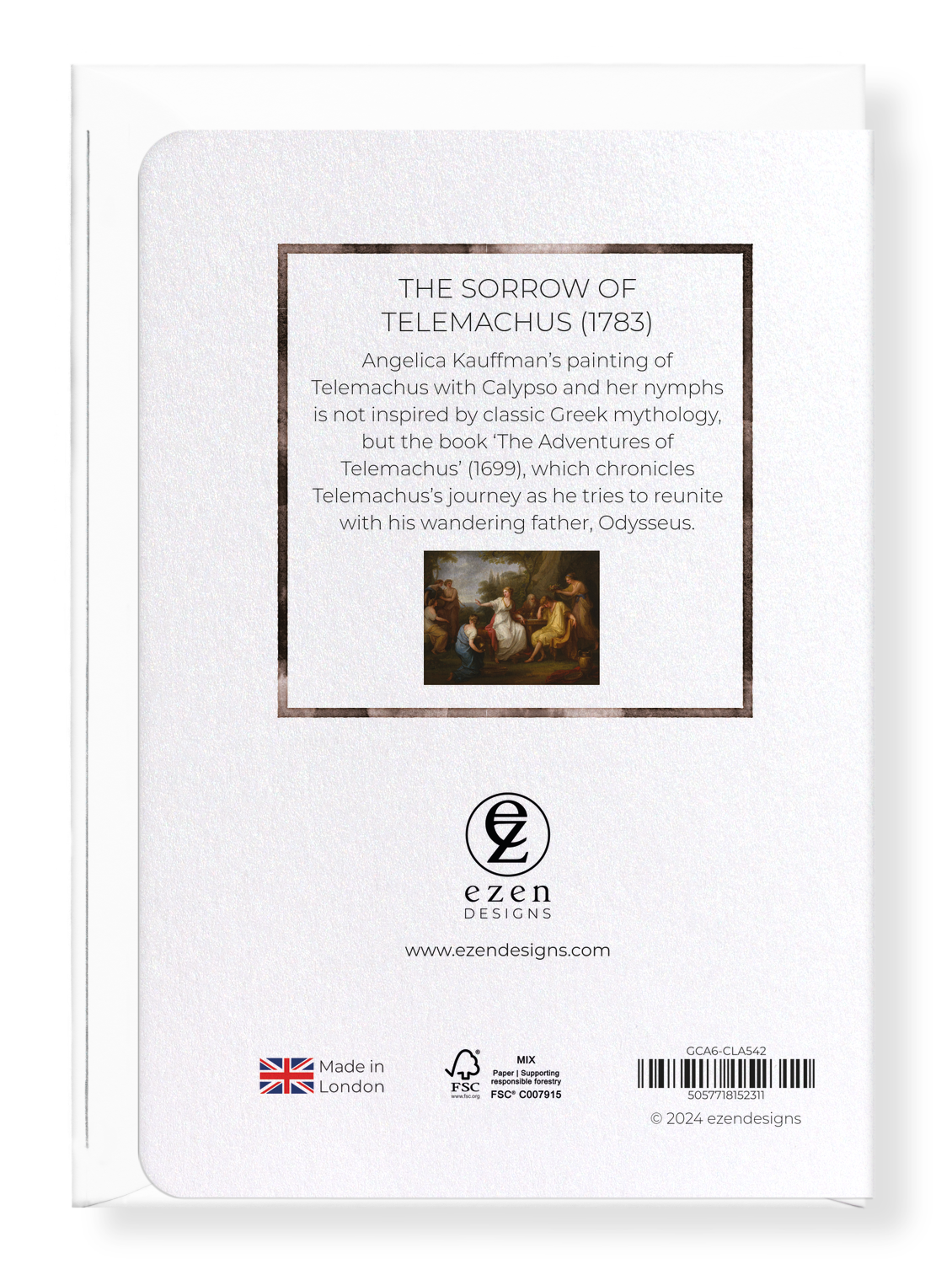 Ezen Designs - The Sorrow of Telemachus (1783) - Greeting Card - Back