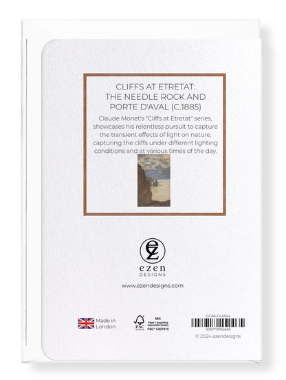 Ezen Designs - Cliffs at Etretat: The Needle Rock and Porte d'Aval (C.1885) - Greeting Card - Back