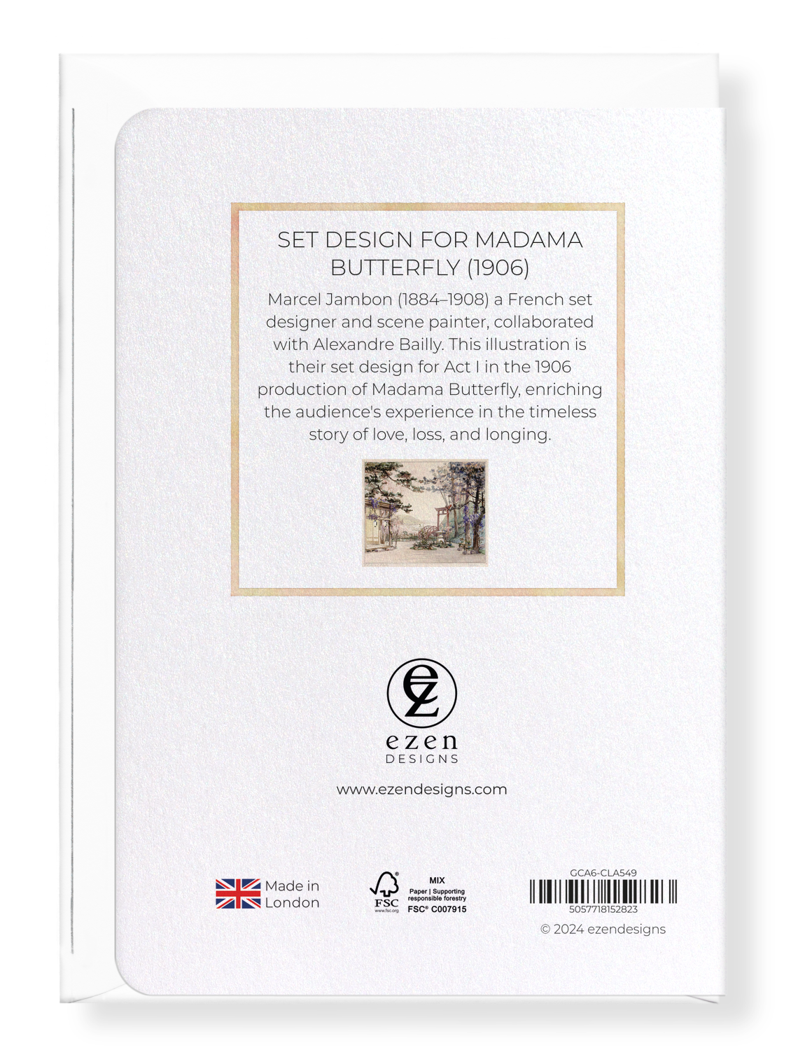 Ezen Designs - Set design for Madama Butterfly (1906) - Greeting Card - Back