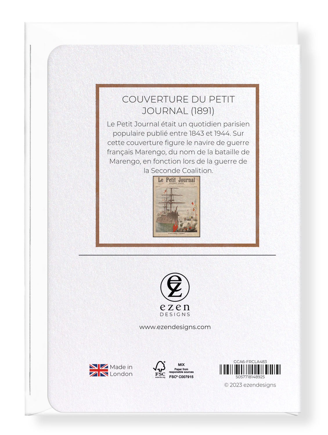 Ezen Designs - Couverture du Petit Journal (1891) - Greeting Card - Back
