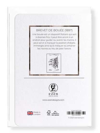 Ezen Designs - BREVET DE BOUÉE (1897) - Greeting Card - Back