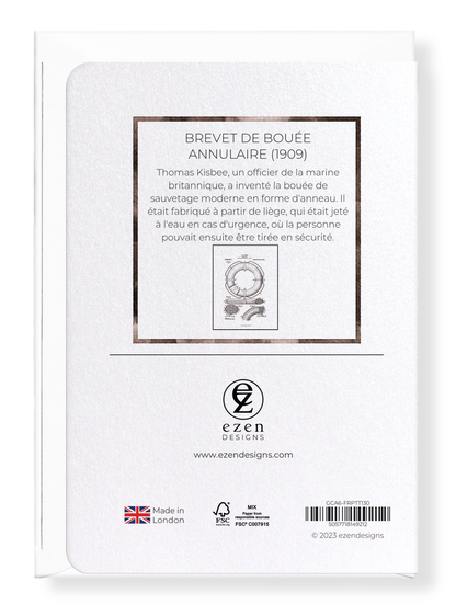 Ezen Designs - BREVET DE BOUÉE ANNULAIRE (1909) - Greeting Card - Back