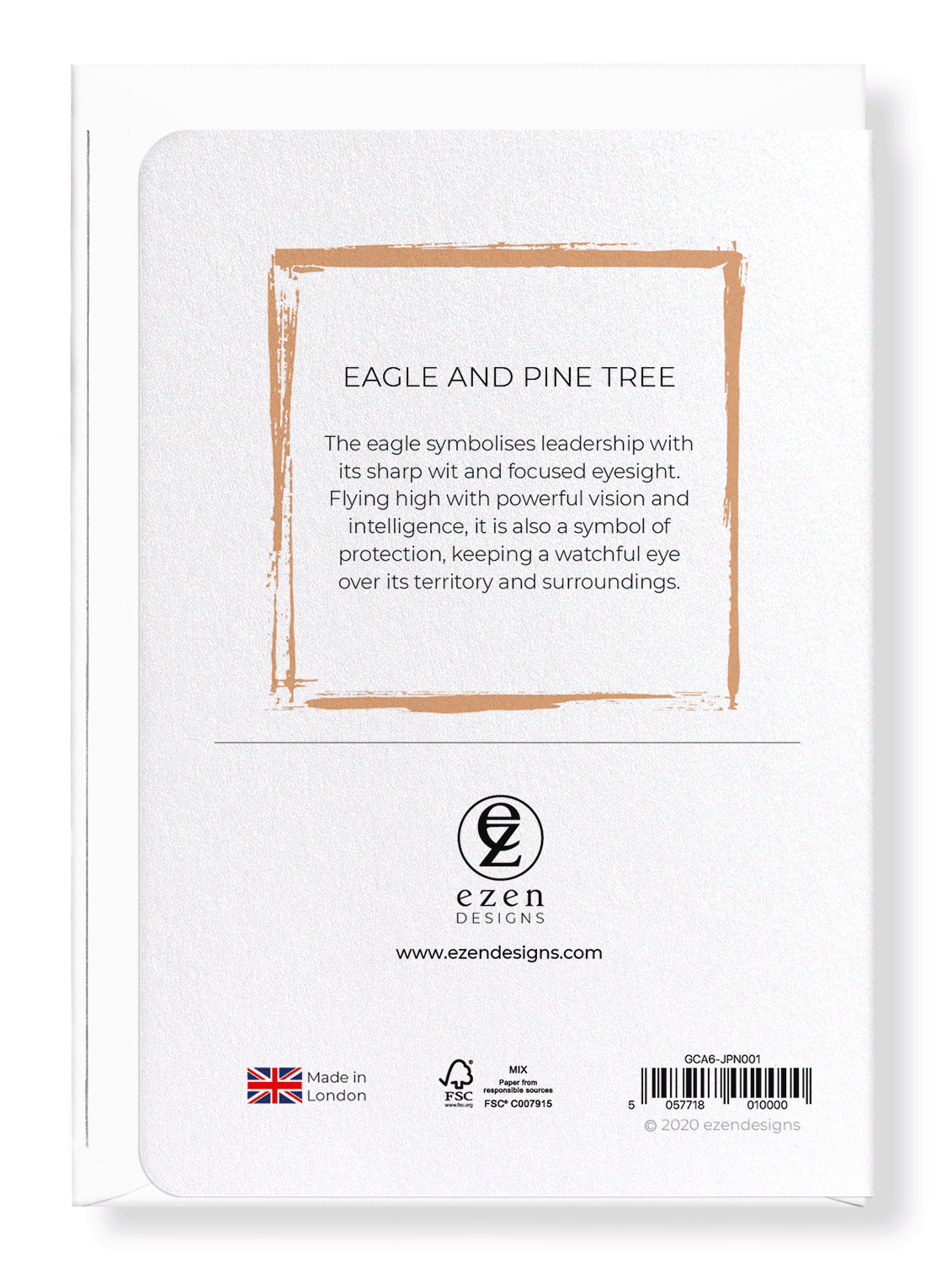 Ezen Designs - Eagle and pine tree - Greeting Card - Back
