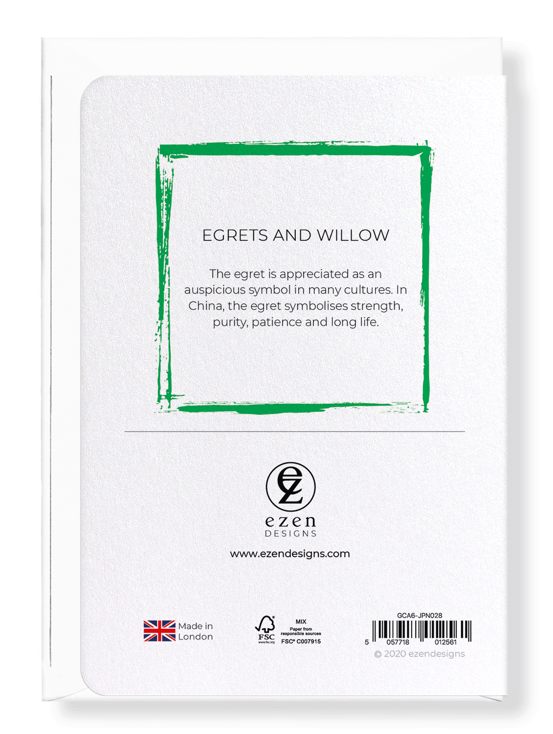 Ezen Designs - Egrets and willow - Greeting Card - Back