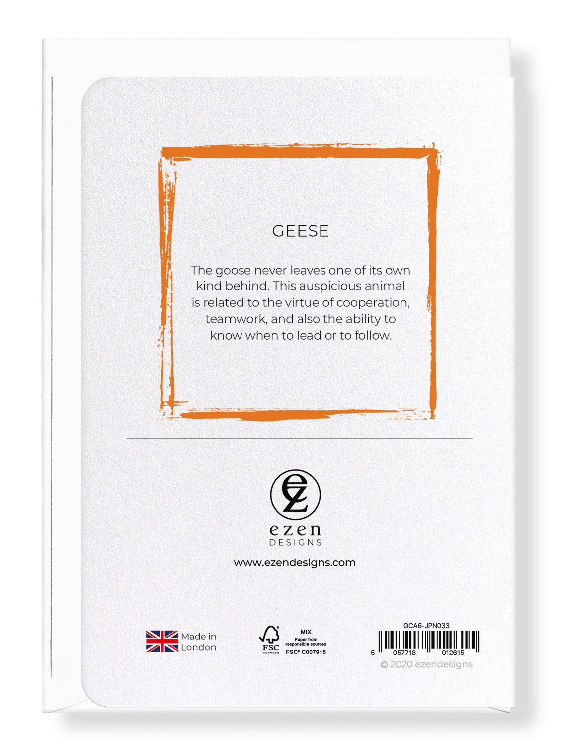 Ezen Designs - Geese - Greeting Card - Back