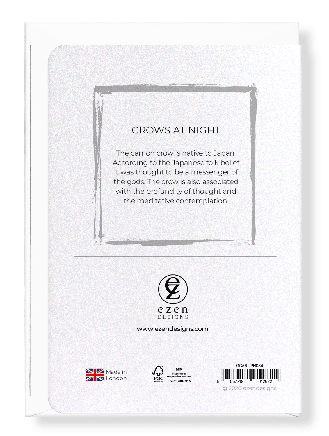 Ezen Designs - Crows at night - Greeting Card - Back