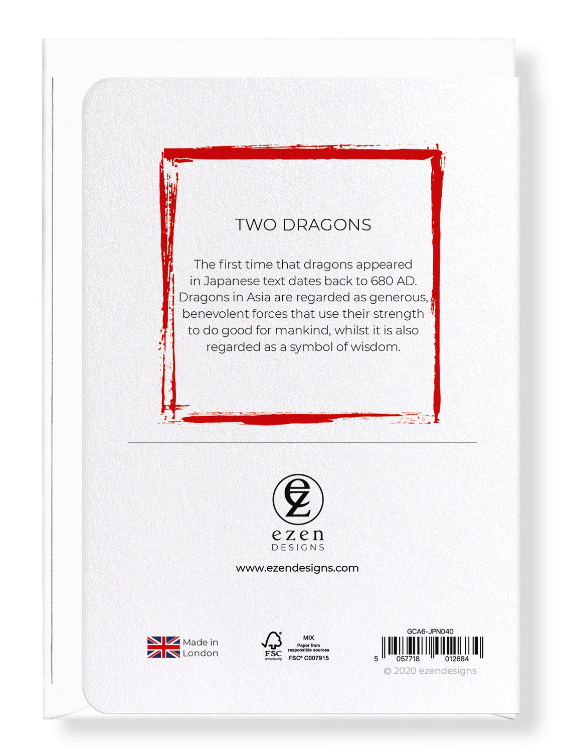 Ezen Designs - Two dragons - Greeting Card - Back