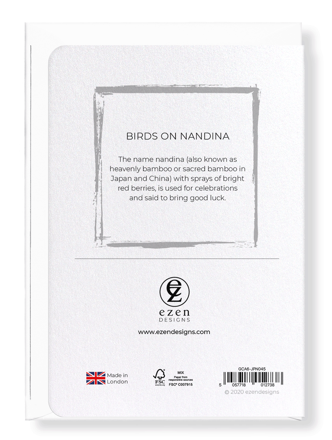 Ezen Designs - Birds on nandina - Greeting Card - Back