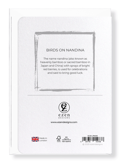 Ezen Designs - Birds on nandina - Greeting Card - Back