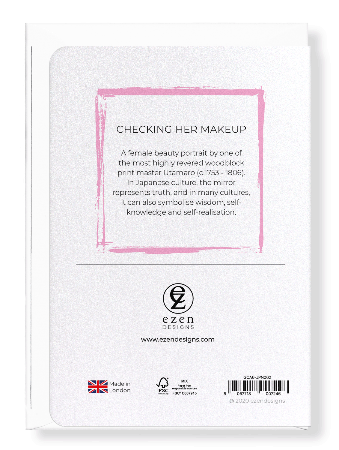 Ezen Designs - Checking her makeup - Greeting Card - Back