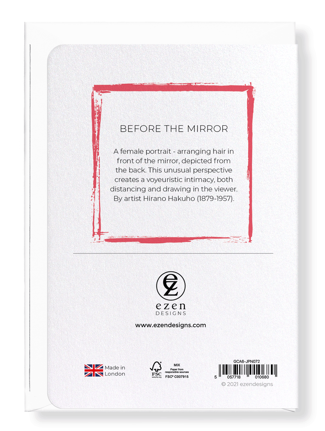 Ezen Designs - Before the mirror - Greeting Card - Back