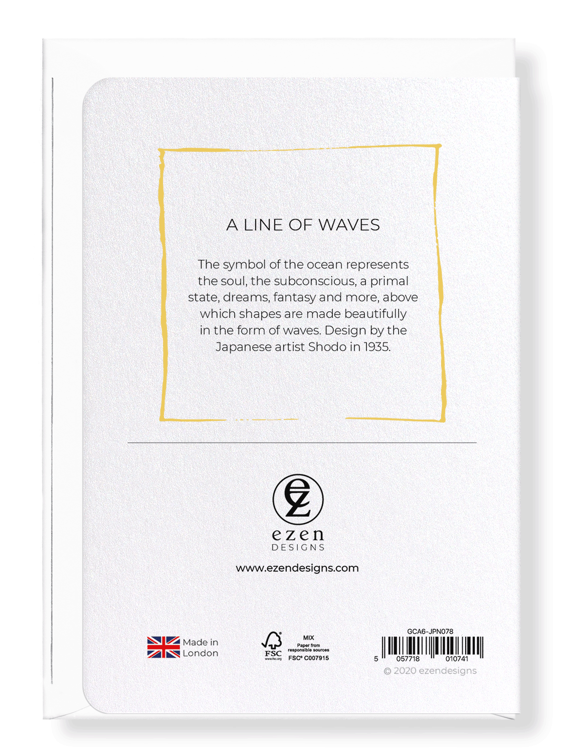 Ezen Designs - A line of waves - Greeting Card - Back