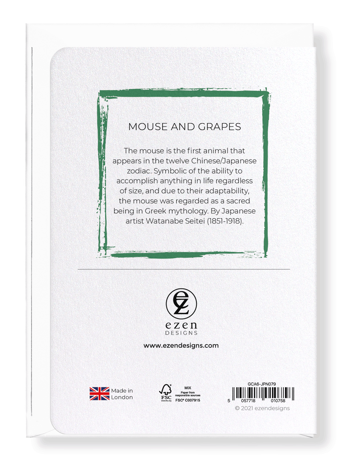 Ezen Designs - Mouse and grapes - Greeting Card - Back