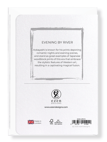 Ezen Designs - Evening by river - Greeting Card - Back