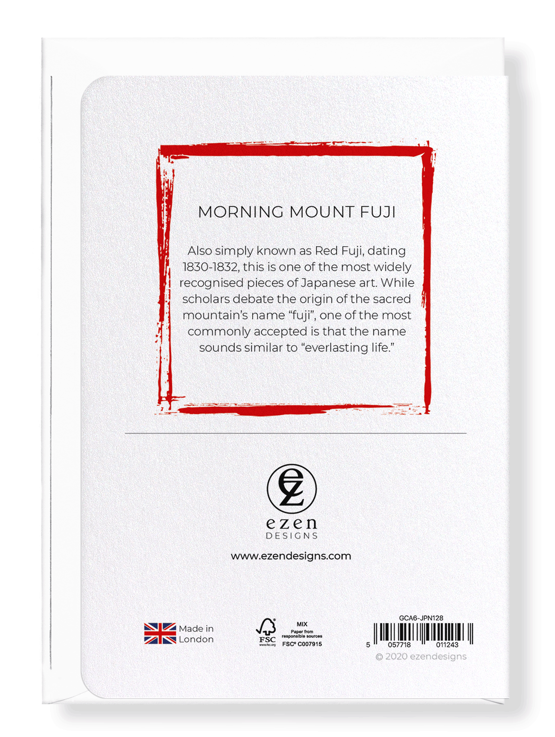 Ezen Designs - Morning mount fuji - Greeting Card - Back
