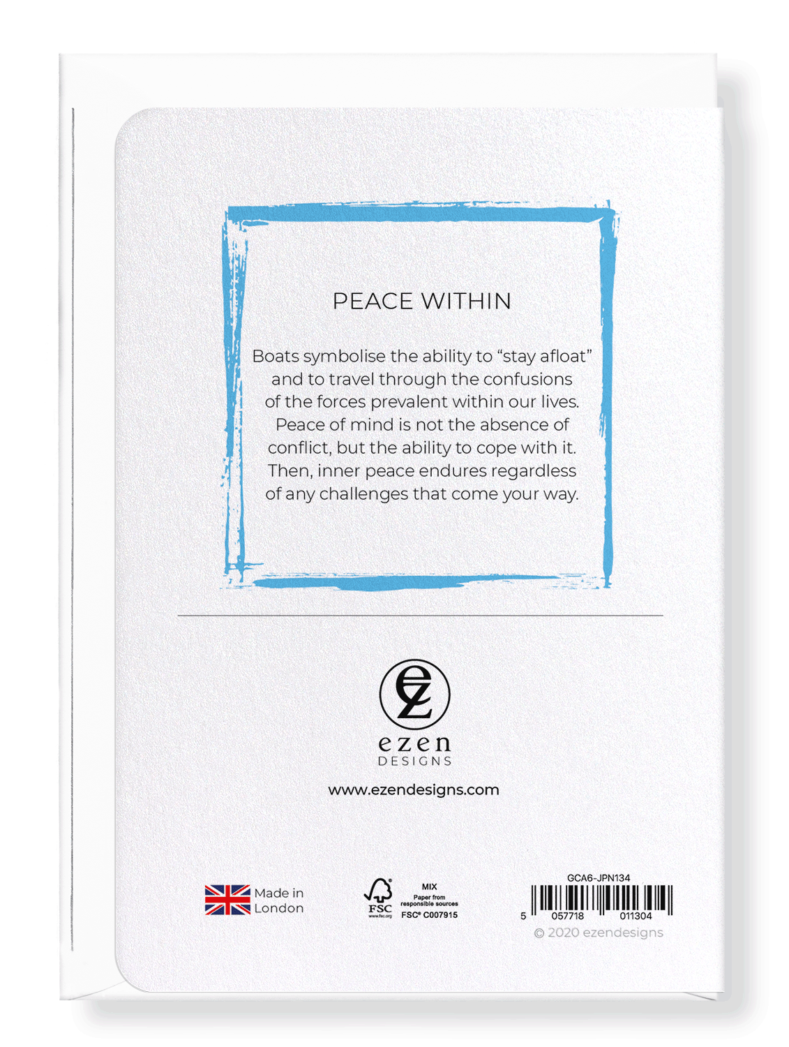 Ezen Designs - Peace within - Greeting Card - Back