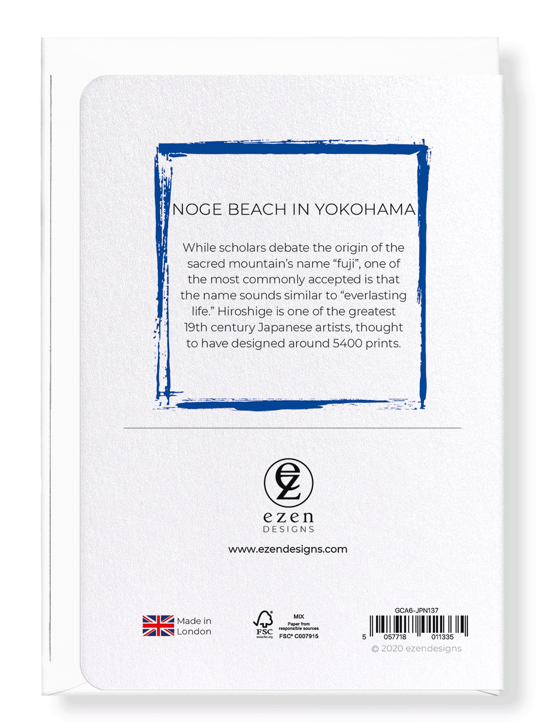 Ezen Designs - Noge beach in yokohama - Greeting Card - Back