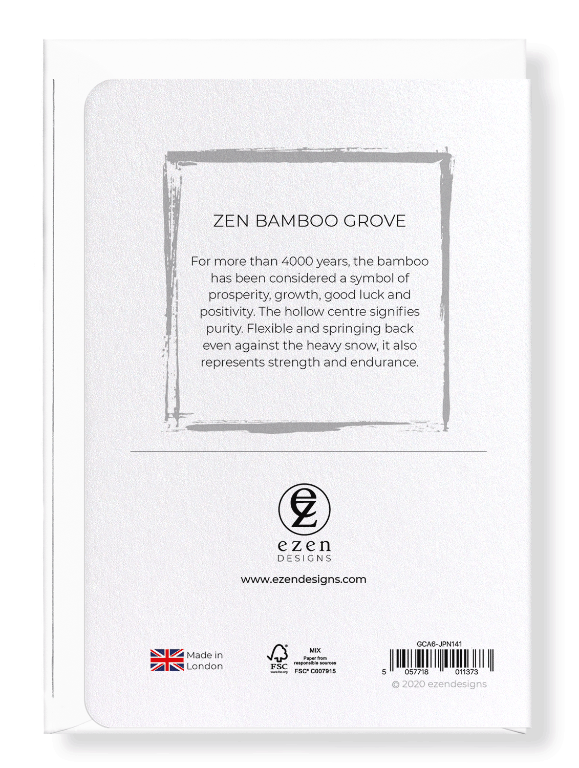 Ezen Designs - Zen bamboo grove - Greeting Card - Back