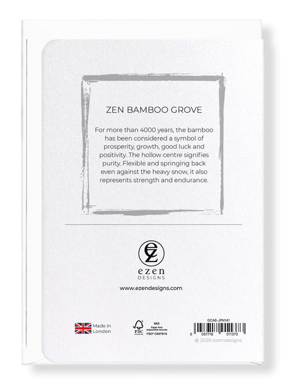 Ezen Designs - Zen bamboo grove - Greeting Card - Back