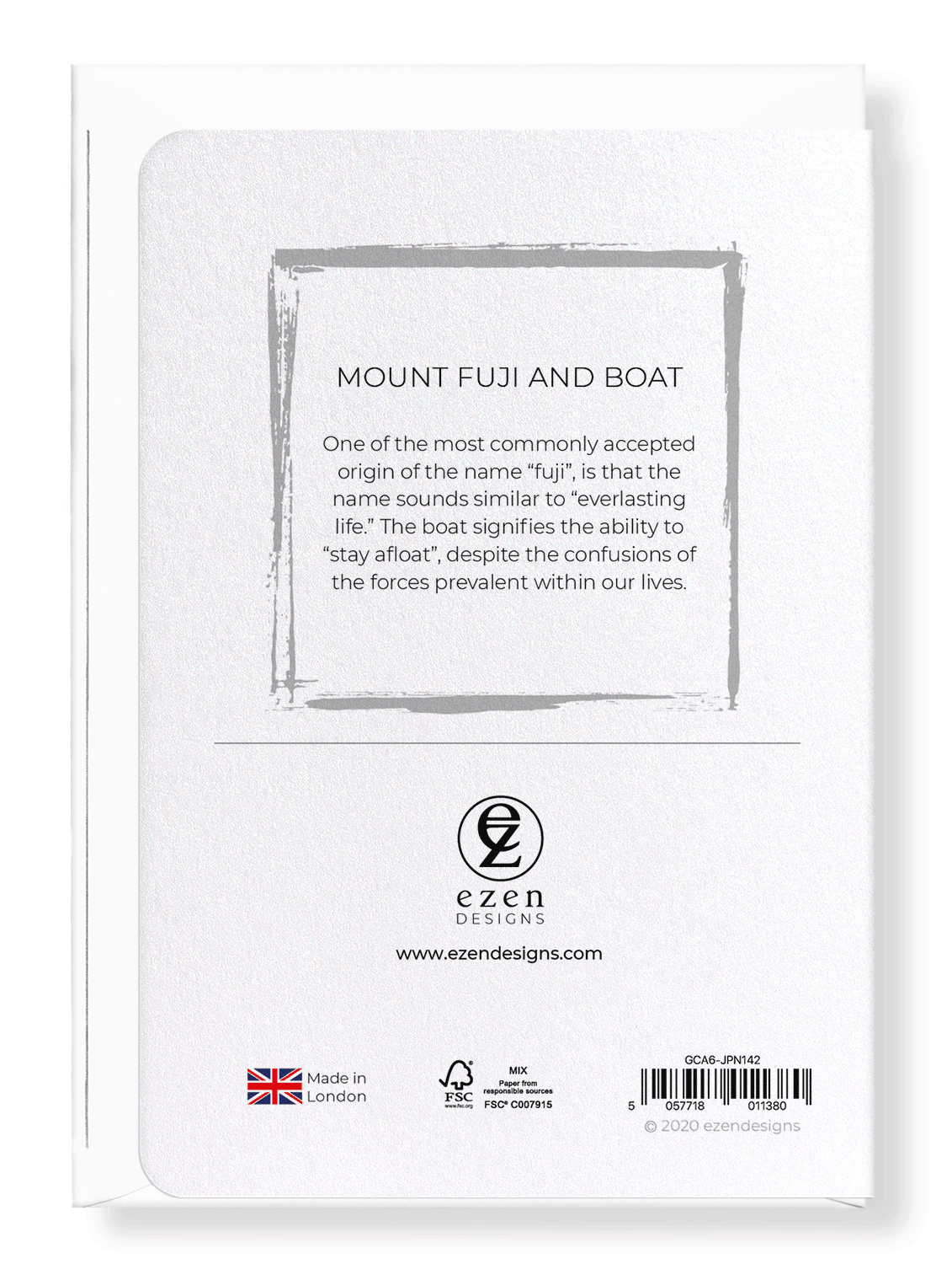Ezen Designs - Mount fuji and boat - Greeting Card - Back
