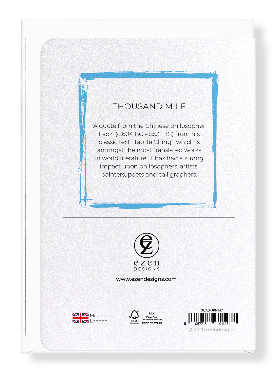 Ezen Designs - Thousand mile - Greeting Card - Back
