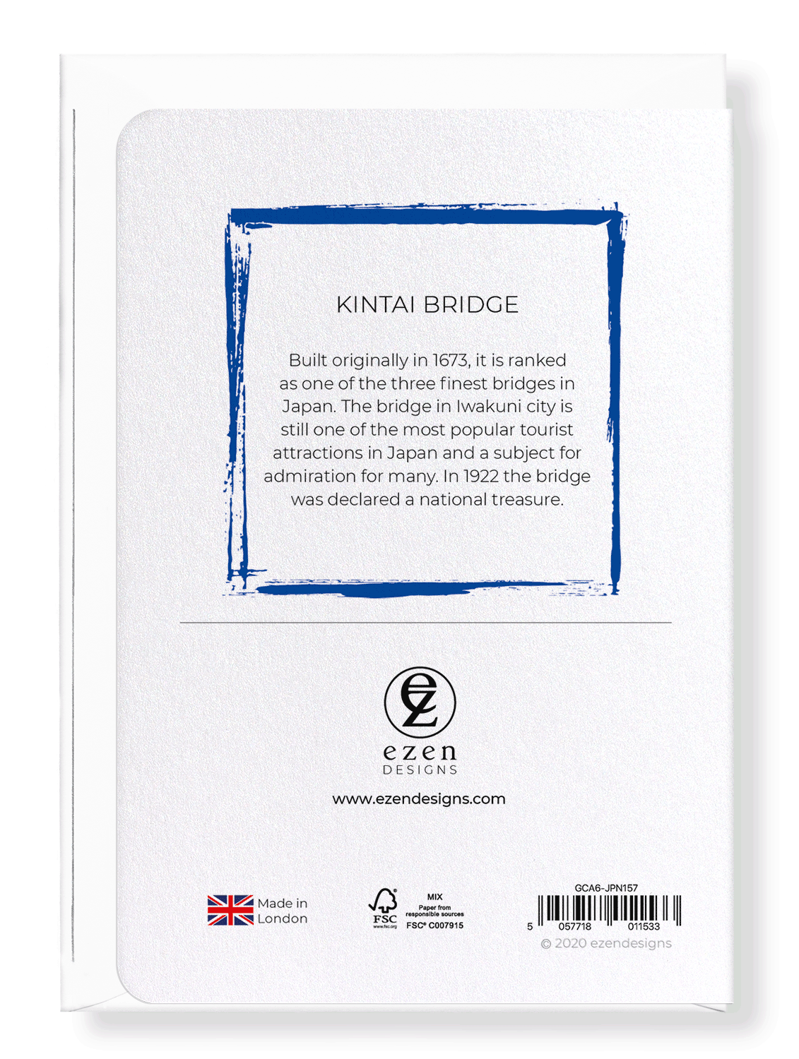 Ezen Designs - Kintai bridge - Greeting Card - Back