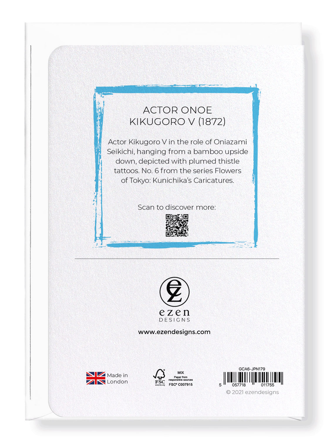 Ezen Designs - Actor Onoe Kikugoro V (1872) - Greeting Card - Back