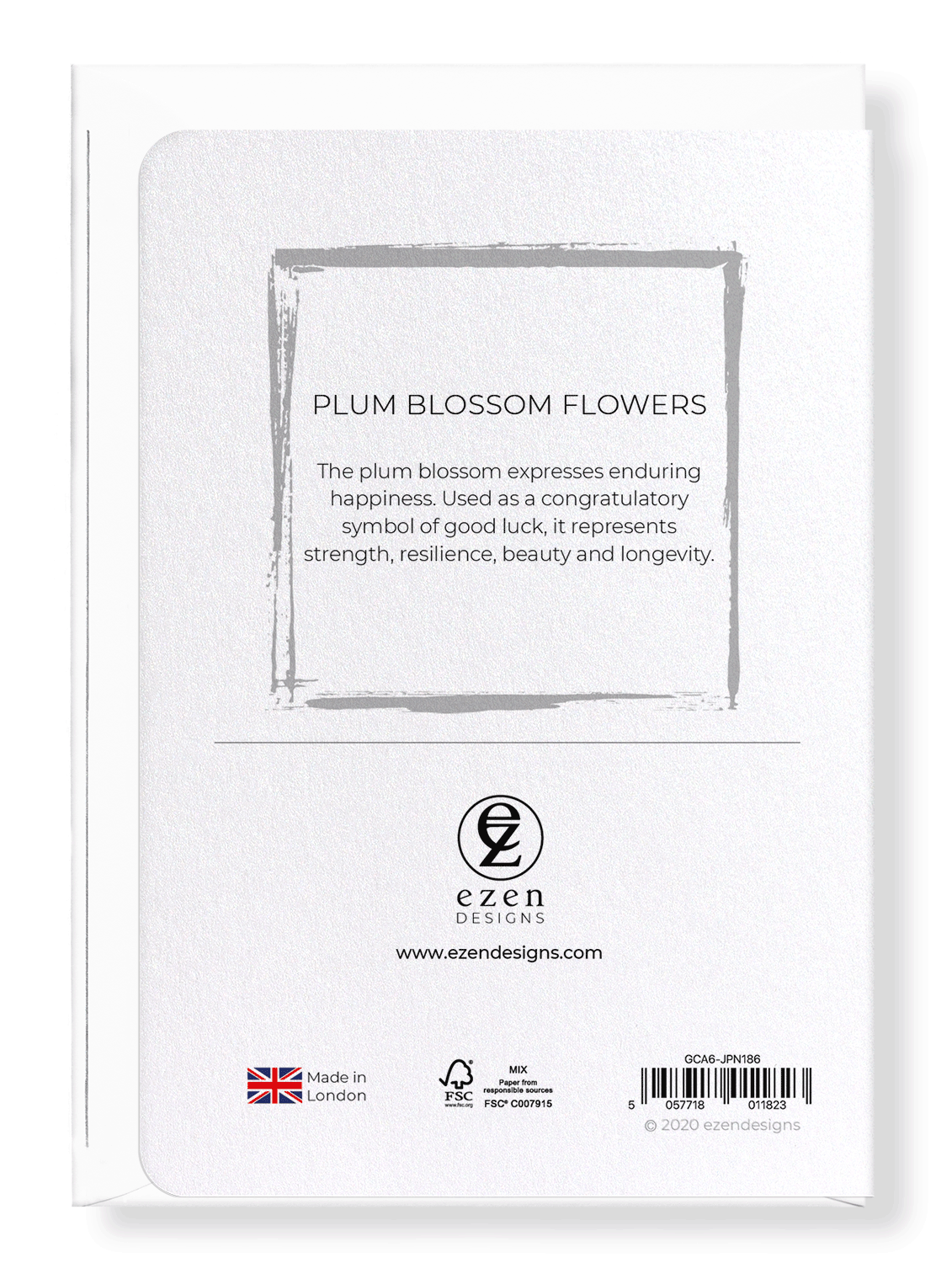 Ezen Designs - Plum blossom flowers - Greeting Card - Back