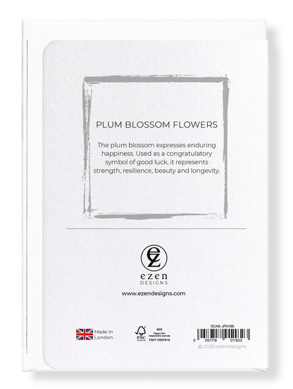 Ezen Designs - Plum blossom flowers - Greeting Card - Back