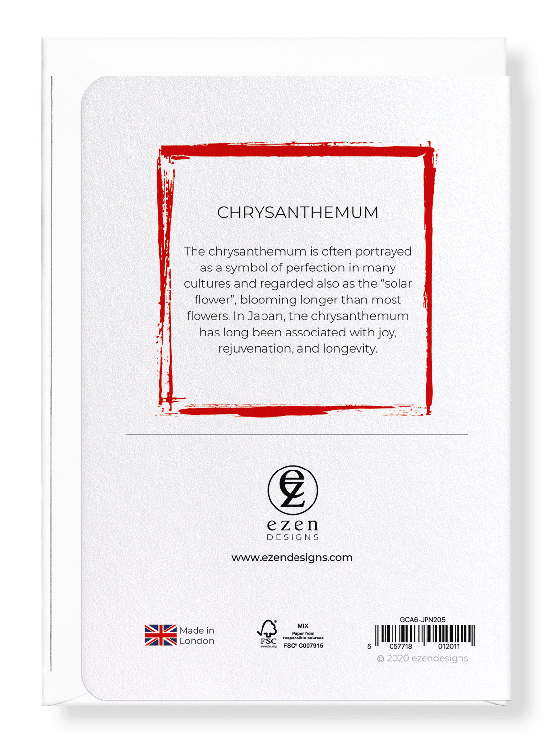 Ezen Designs - Chrysanthemum - Greeting Card - Back