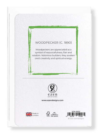 Ezen Designs - Woodpecker (c.1890) - Greeting Card - Back