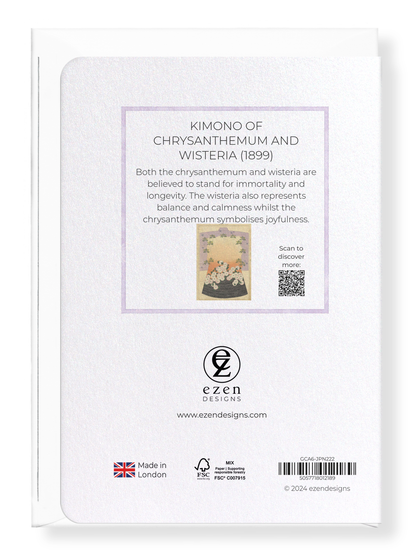Ezen Designs - Kimono of Chrysanthemum and Wisteria (1899) - Greeting Card - Back