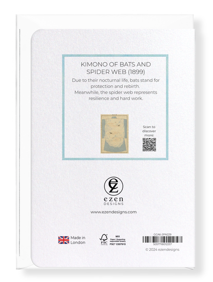 Ezen Designs - Kimono of Bats and Spider Web (1899) - Greeting Card - Back
