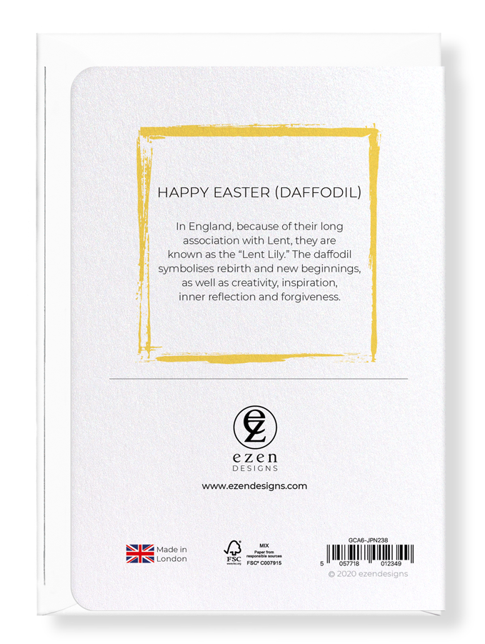 Ezen Designs - Happy easter (daffodil) - Greeting Card - Back