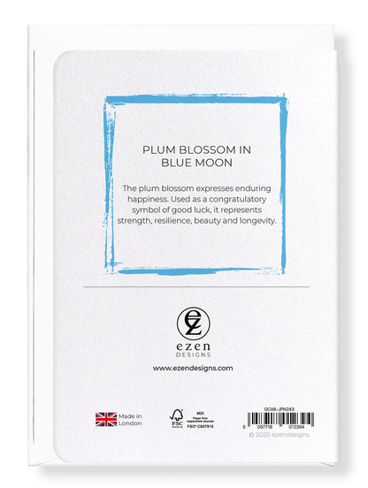 Ezen Designs - Plum blossom in blue moon - Greeting Card - Back