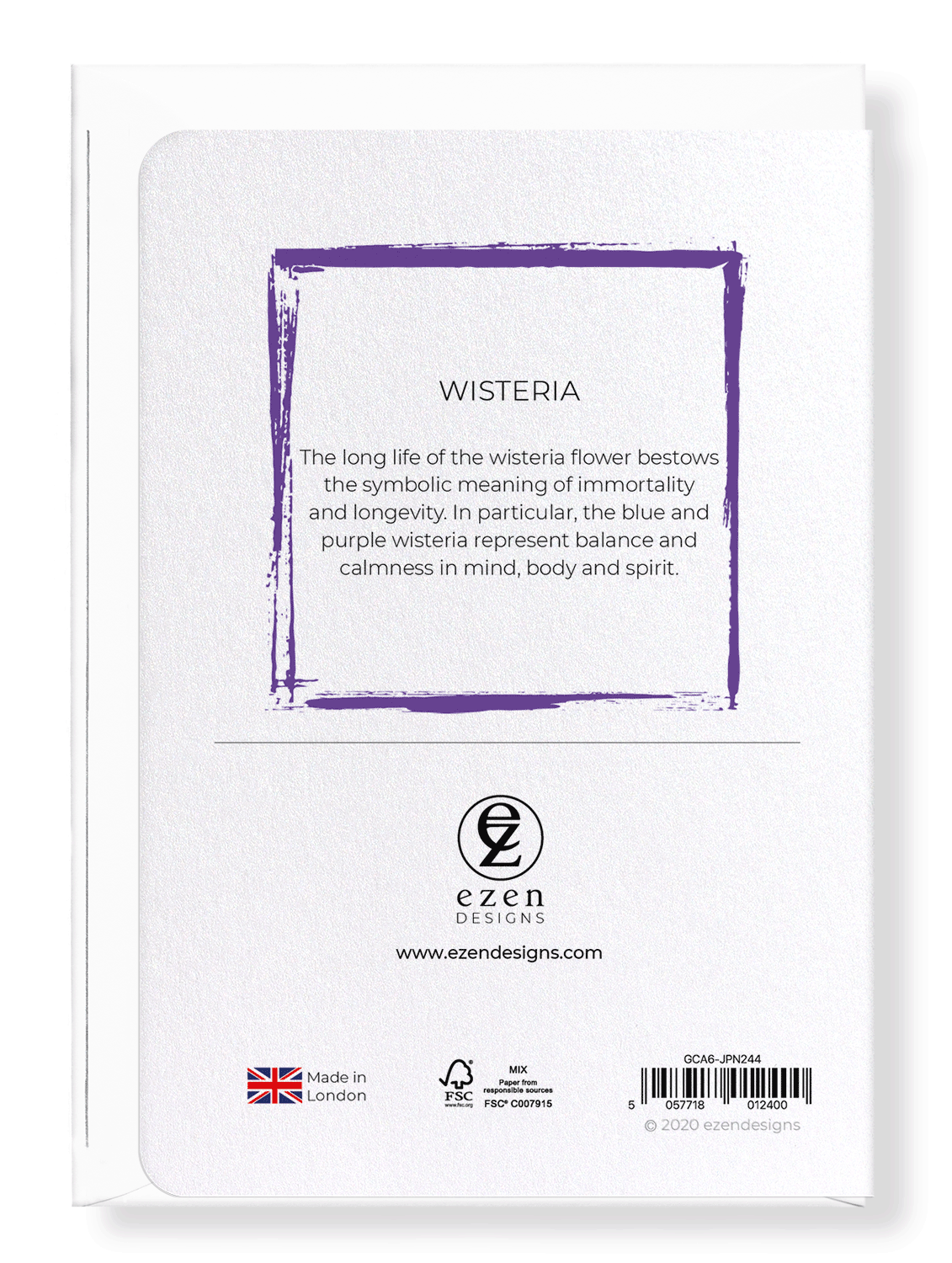Ezen Designs - Wisteria - Greeting Card - Back